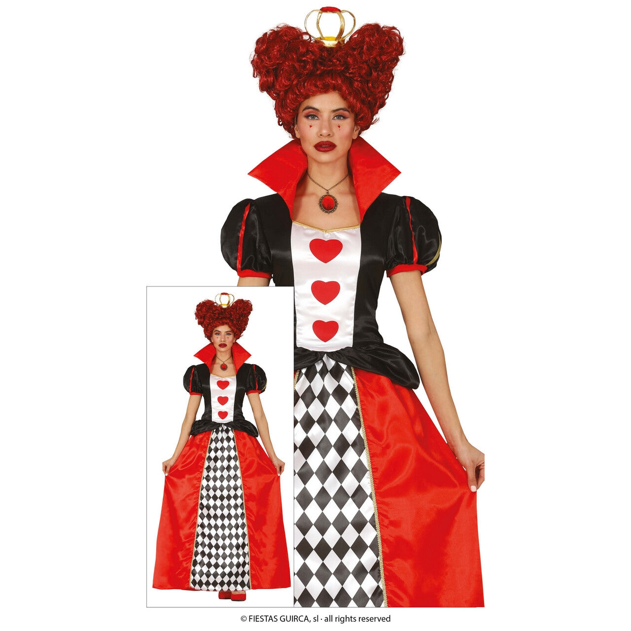 Op deze afbeelding zie je een Kostuums, van het merk Guirca. Koningin Deck Of Cards Vrouw Kostuum