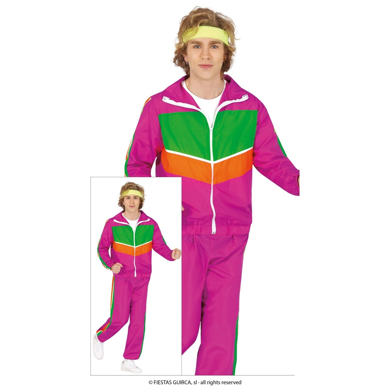 Op deze afbeelding zie je een Kostuums, van het merk Guirca. Sport En Snel Trainingspak Jaren 80 Man Kostuum