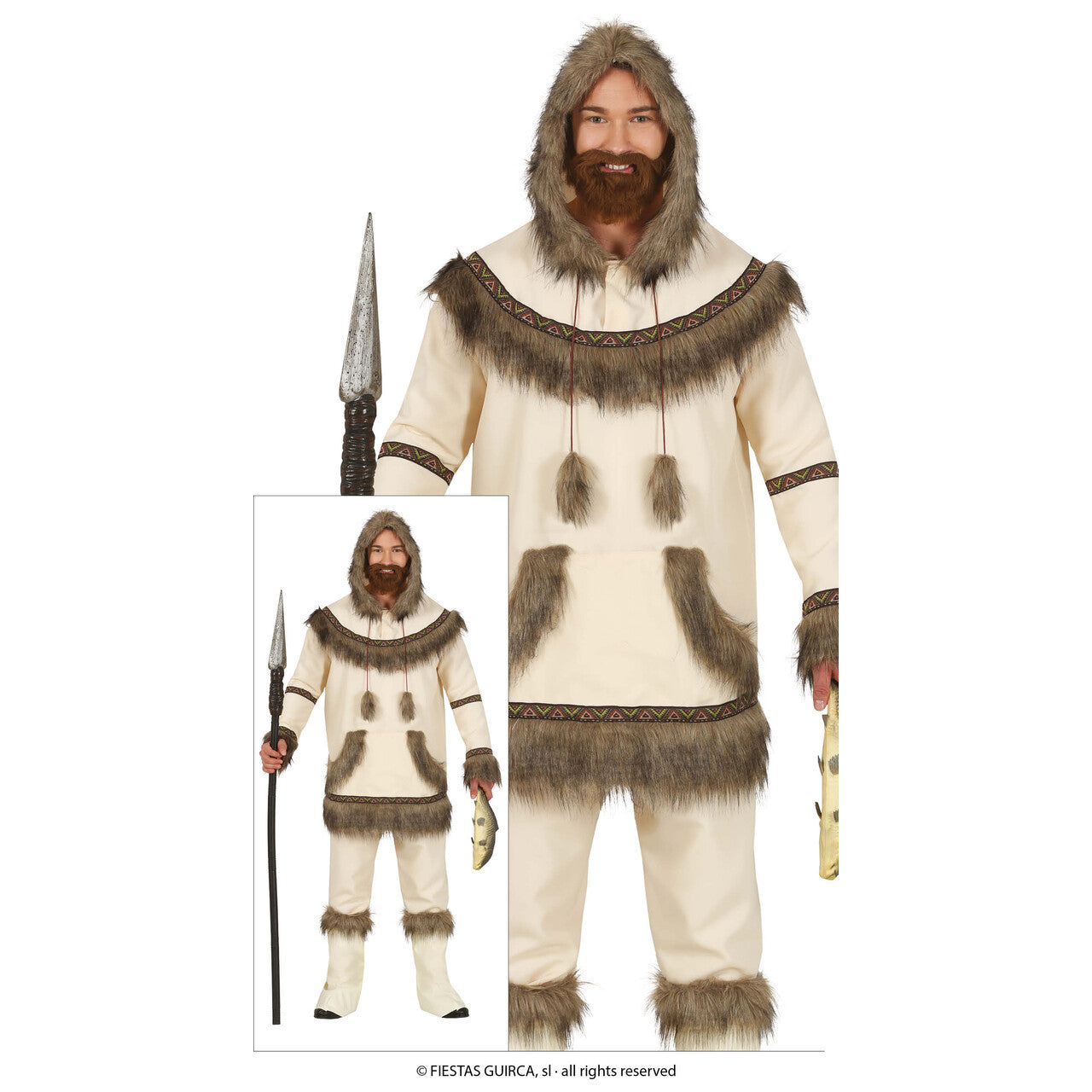 Op deze afbeelding zie je een Kostuums, van het merk Guirca. Inuit Hanta De Sterke Jager Man Kostuum