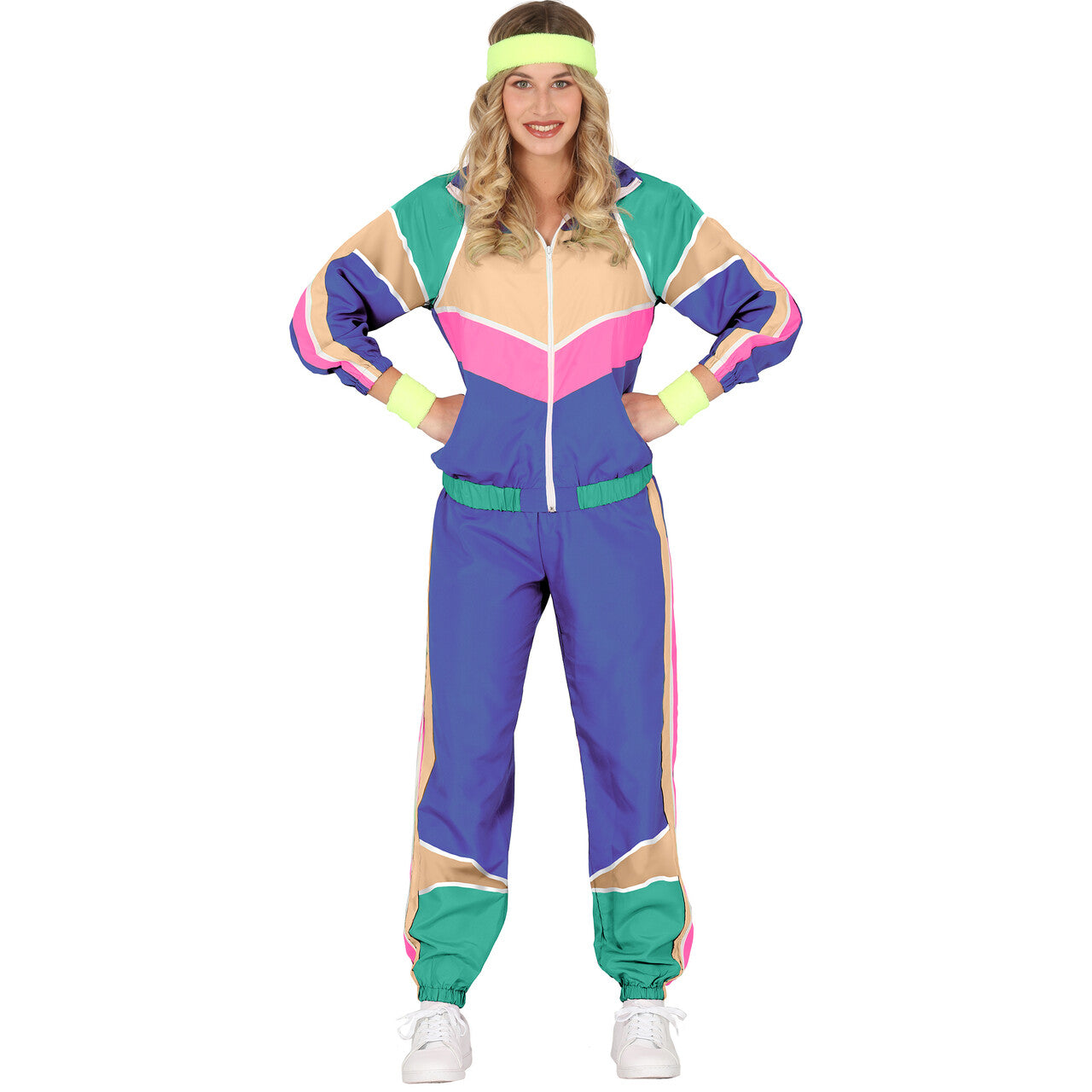Op deze afbeelding zie je een Kostuums, van het merk Guirca. Superfout Trainingspak Jaren 80 Lola Sprint Vrouw Kostuum