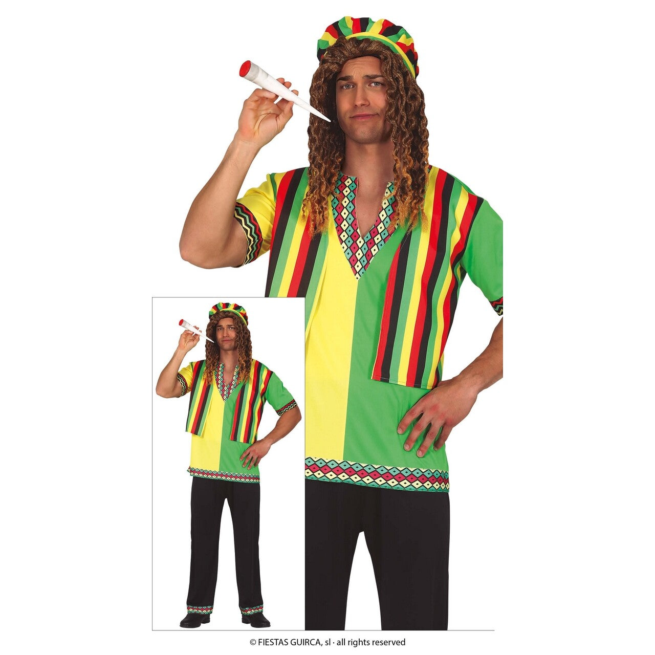 Op deze afbeelding zie je een Kostuums, van het merk Guirca. Jamaica Chill Vibes Man Kostuum