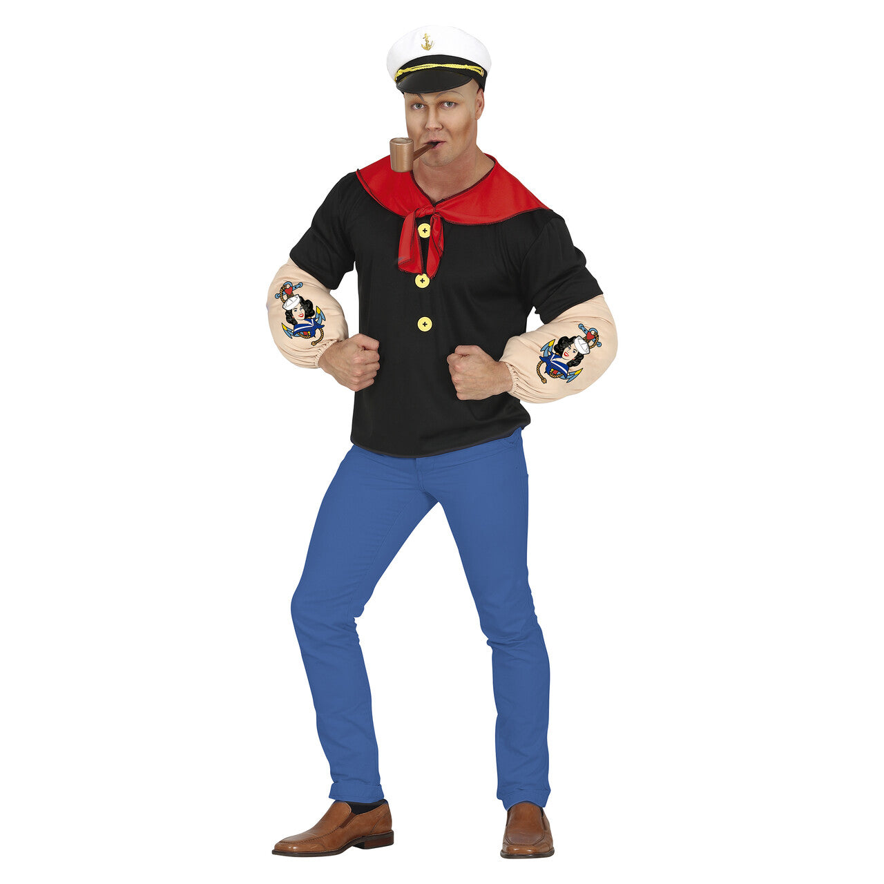 Op deze afbeelding zie je een Kostuums, van het merk Guirca. Ontzettend Gespierde Matroos Man Kostuum