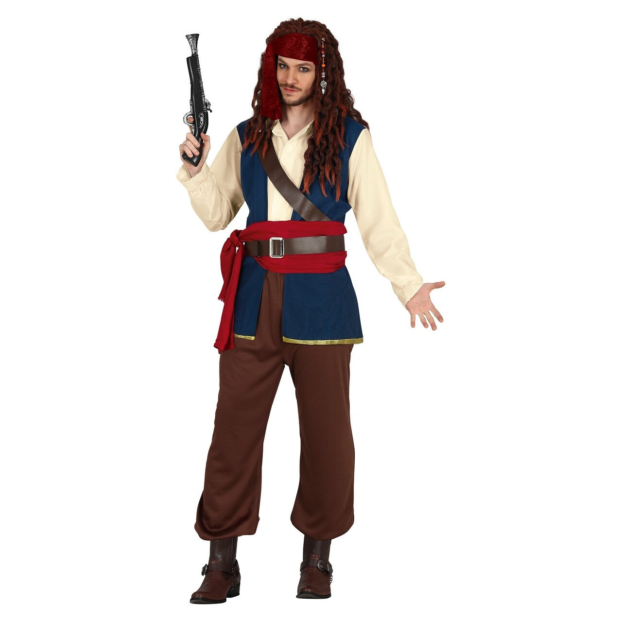 Op deze afbeelding zie je een Kostuums, van het merk Guirca. Piraat Jack Goudmijn Man Kostuum