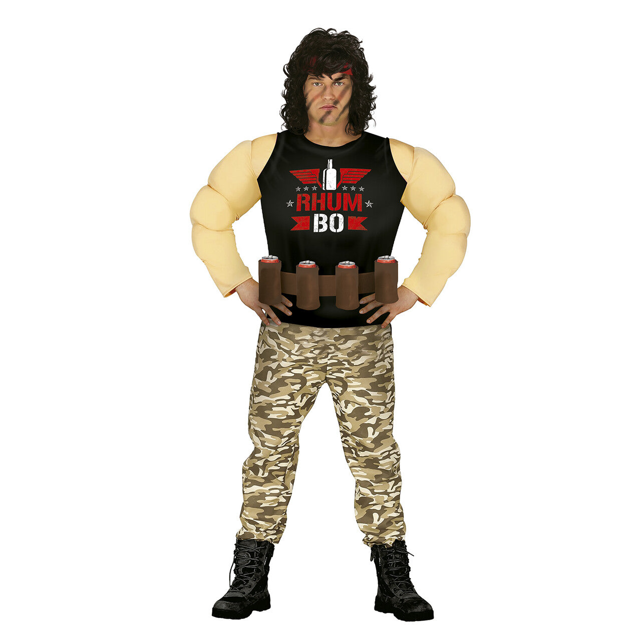 Op deze afbeelding zie je een Kostuums, van het merk Guirca. Action Hero Rhum Bo Man Kostuum