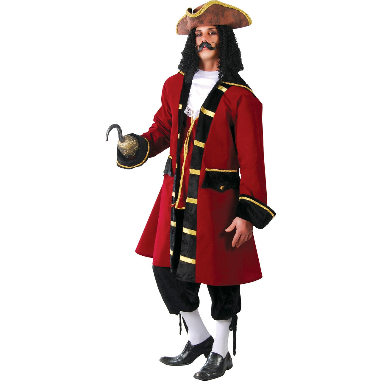 Op deze afbeelding zie je een Kostuums, van het merk Guirca. Geduchte Piraat Kapitein Haak Man Kostuum