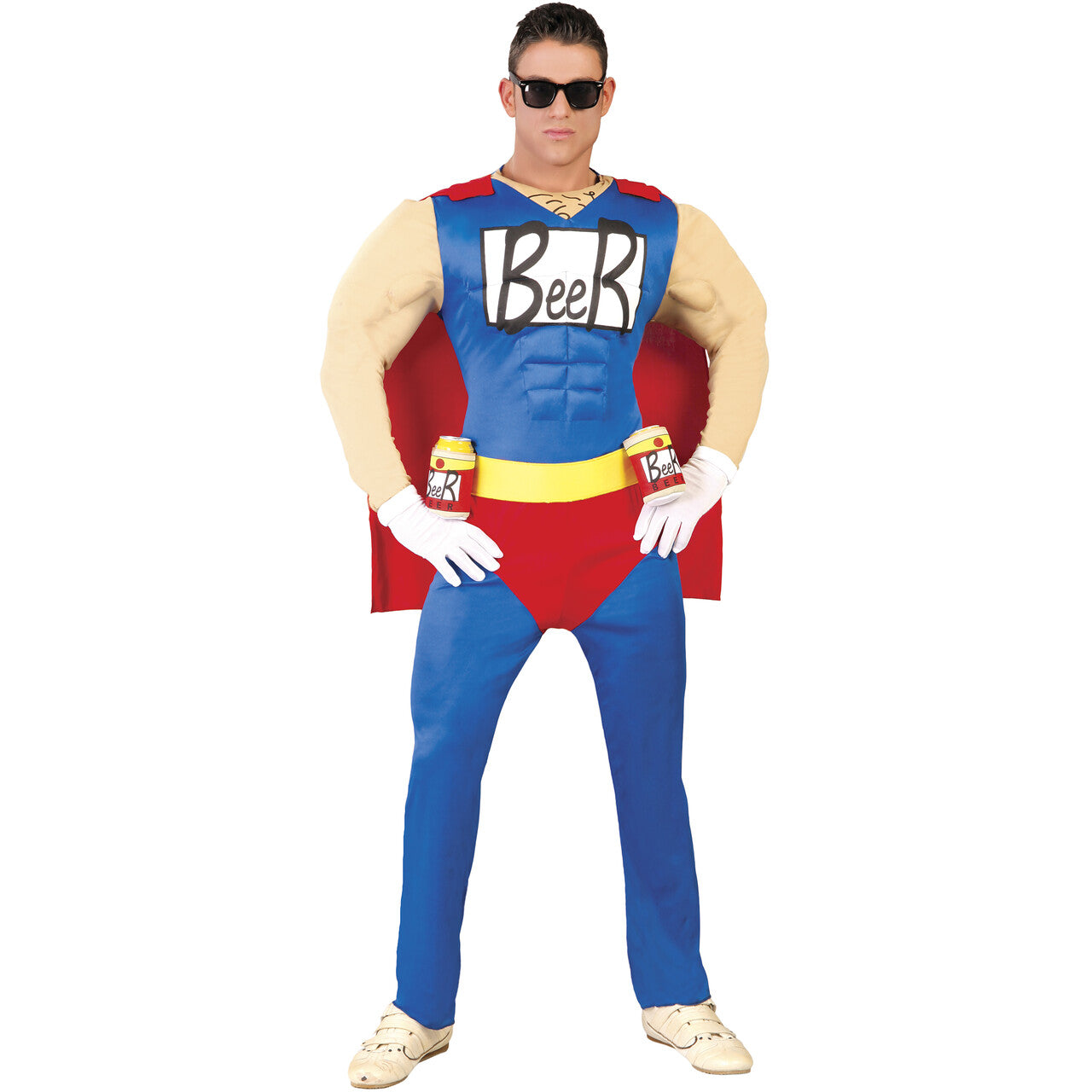 Op deze afbeelding zie je een Kostuums, van het merk Guirca. Superheld Bier Hier Man Kostuum