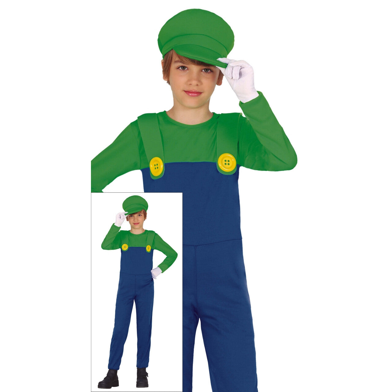 Op deze afbeelding zie je een Kostuums, van het merk Guirca. Luigi De Karter Kind Kostuum