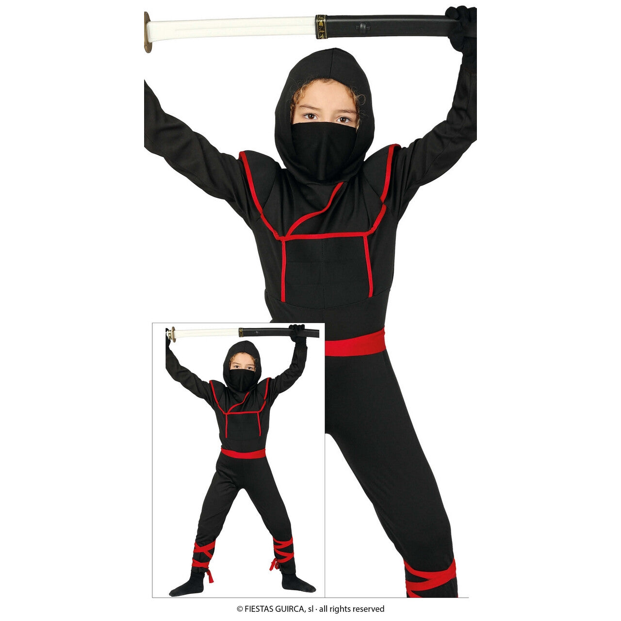 Op deze afbeelding zie je een Kostuums, van het merk Guirca. Chi Shinoby Ninja Kind Kostuum