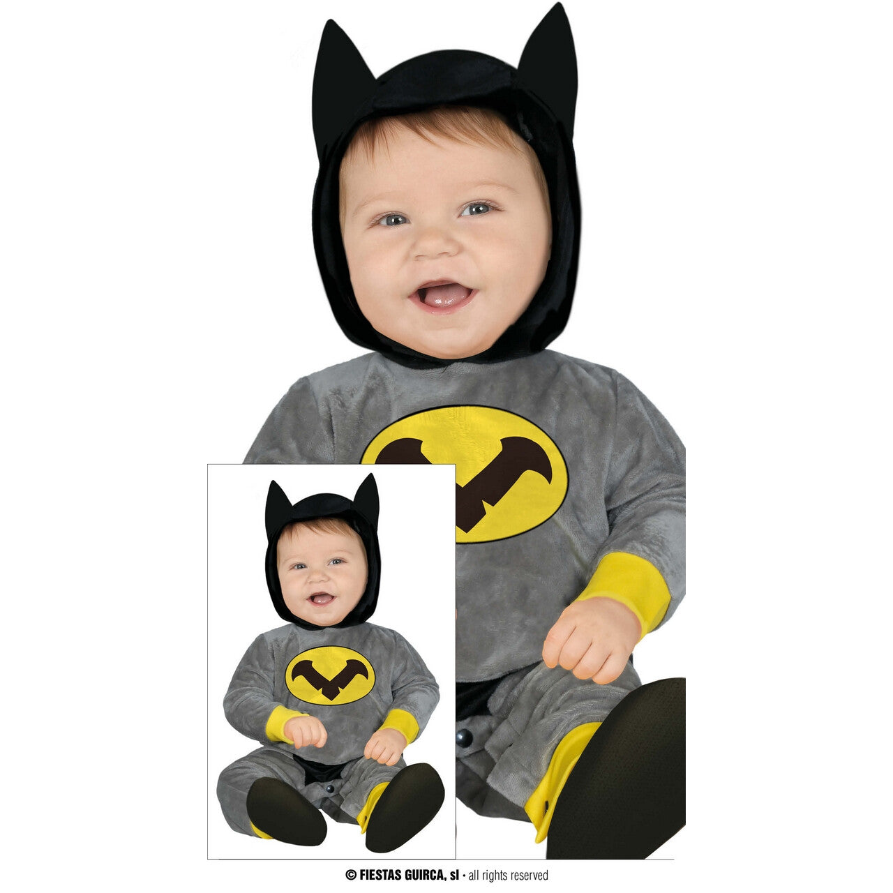 Op deze afbeelding zie je een Kostuums, van het merk Guirca. Mini Nachtbraker Superheld Kind Kostuum