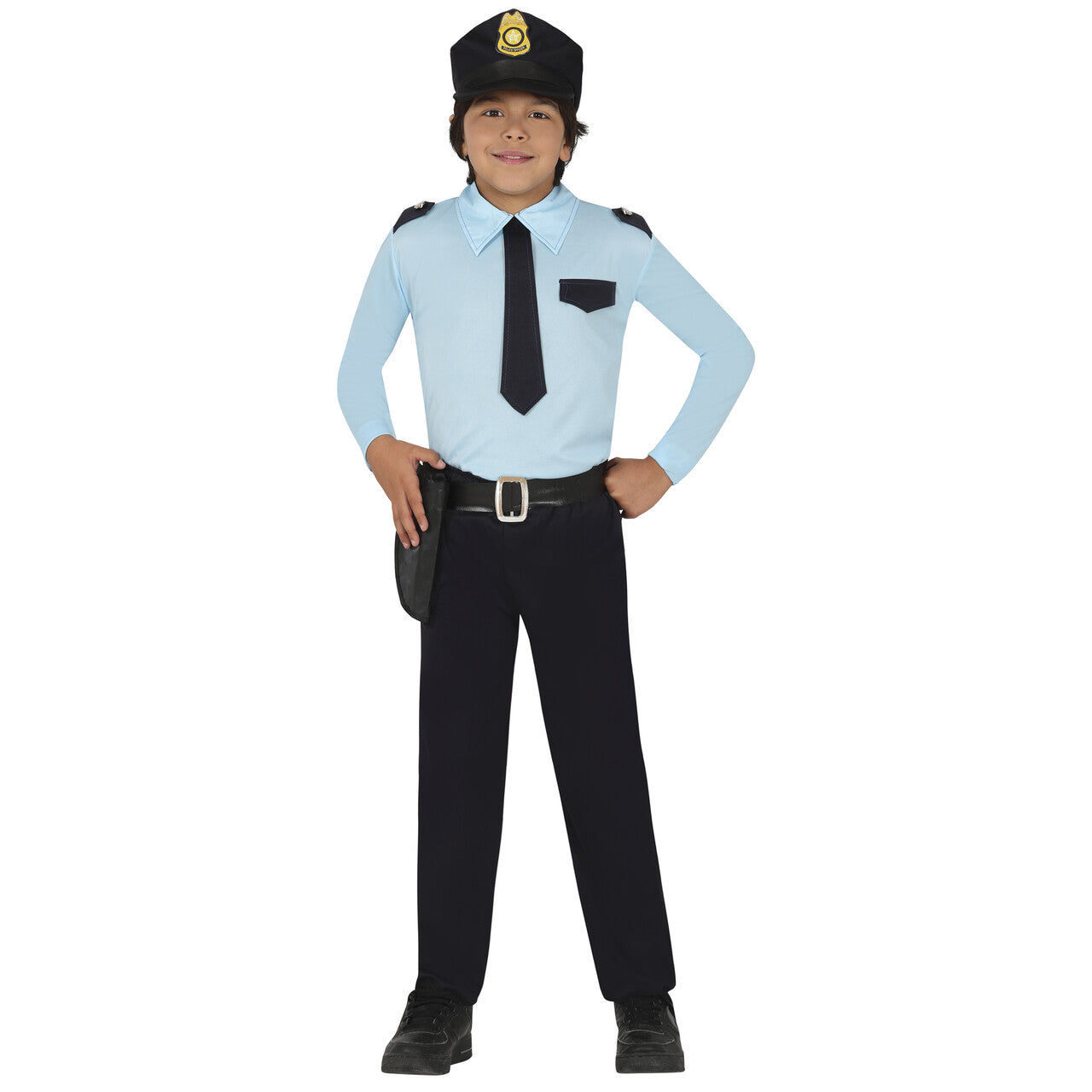 Op deze afbeelding zie je een Kostuums, van het merk Guirca. Korpschef Politie Kind Kostuum