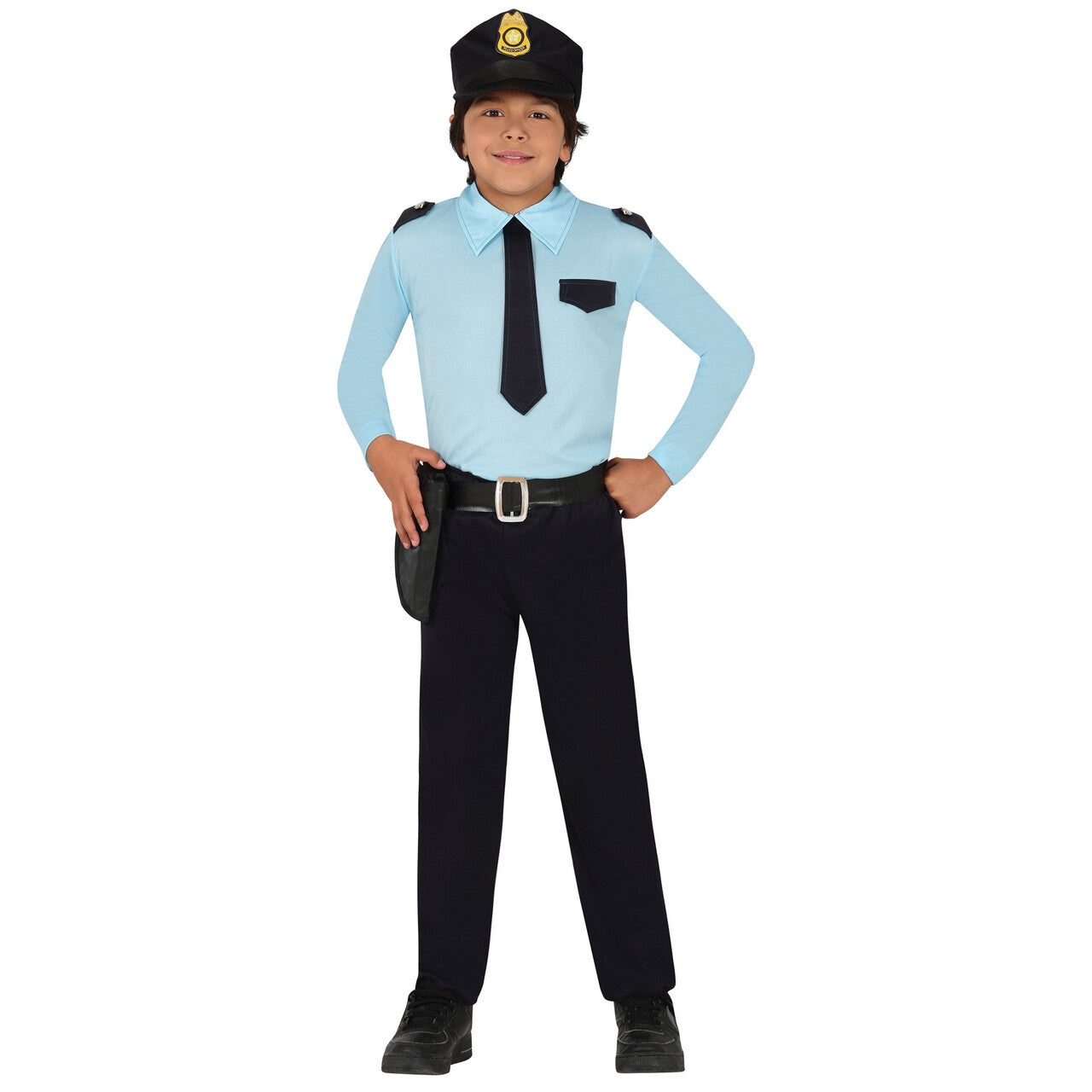 Op deze afbeelding zie je een Kostuums, van het merk Guirca. Korpschef Politie Kind Kostuum