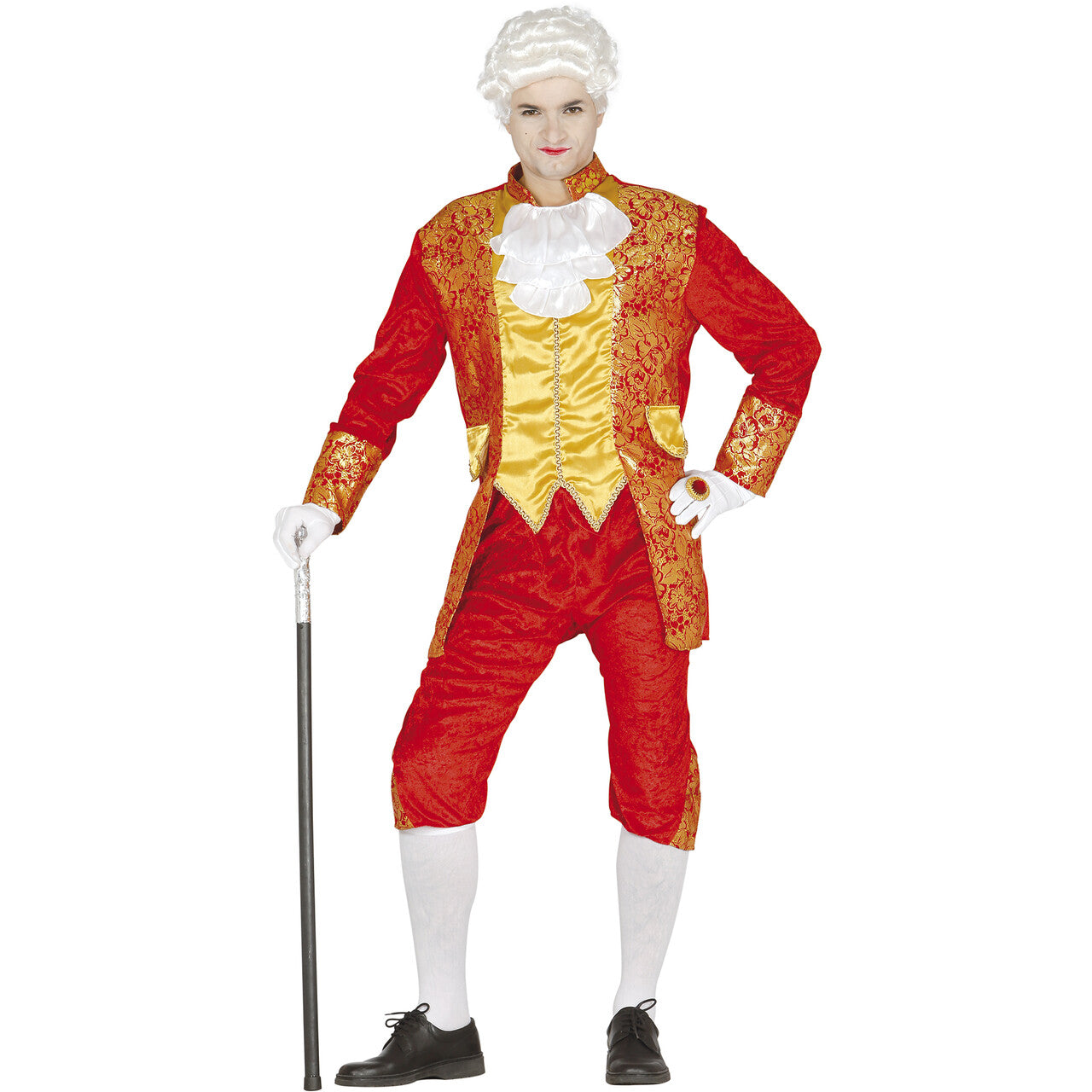 Op deze afbeelding zie je een Kostuums, van het merk Guirca. Rode Markies Marcus Van Landgraaf Man Kostuum