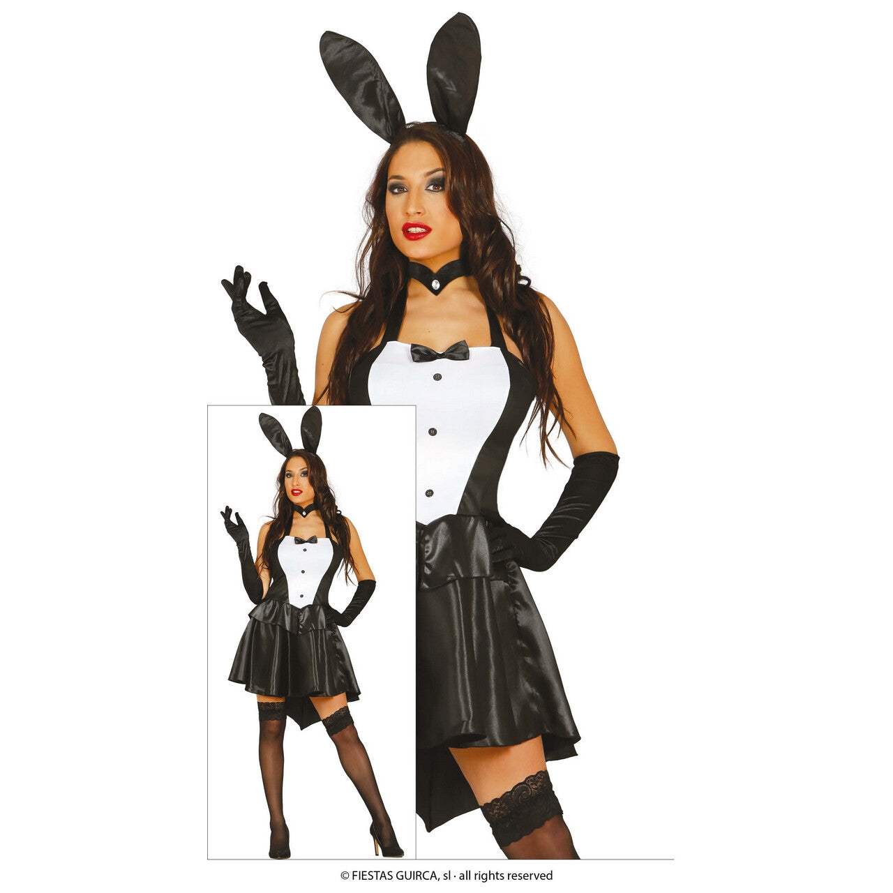 Op deze afbeelding zie je een Kostuums, van het merk Guirca. Deftige Gala Playbunny Vrouw Kostuum