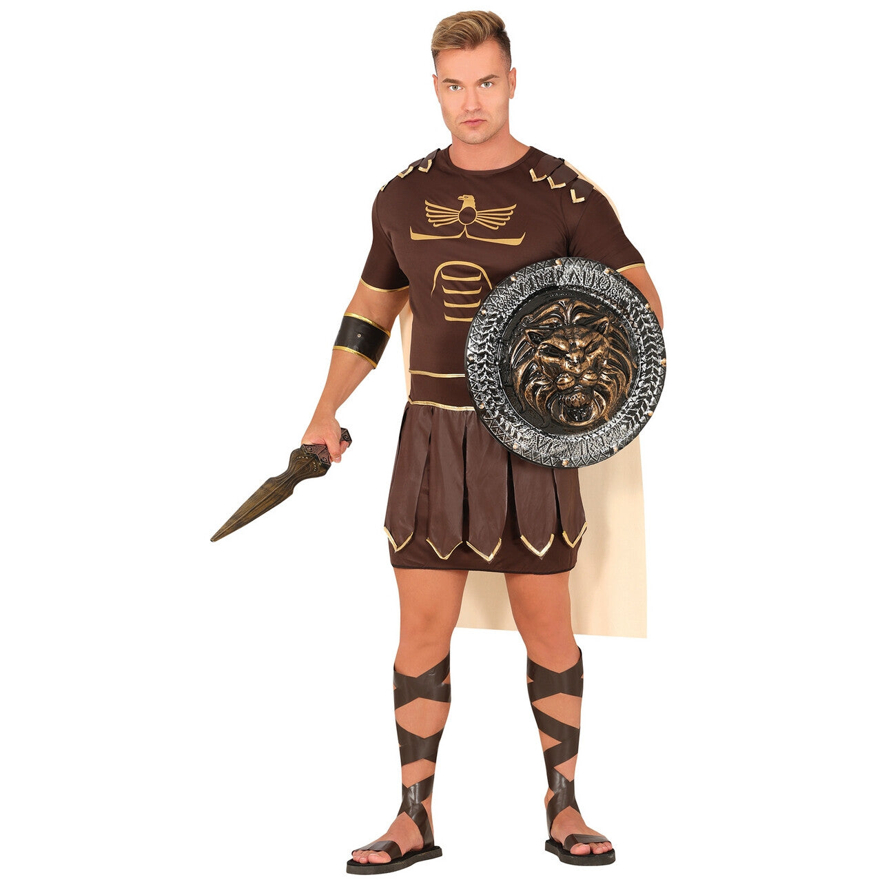 Op deze afbeelding zie je een Kostuums, van het merk Guirca. Gladius De Gladiator Man Kostuum