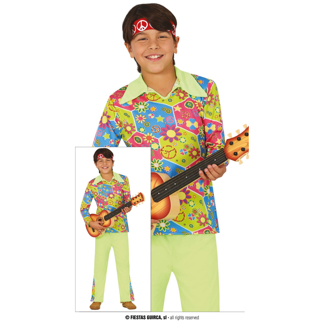 Op deze afbeelding zie je een Kostuums, van het merk Guirca. 60s Harry Hippie Shake Jongen Kostuum