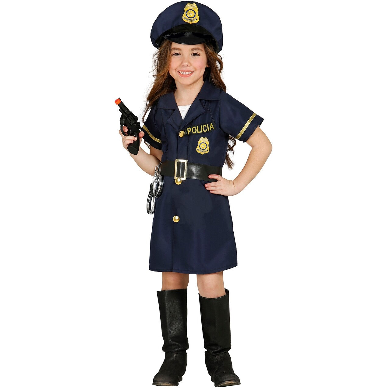 Op deze afbeelding zie je een Kostuums, van het merk Guirca. Policia Felicia Meisje Kostuum