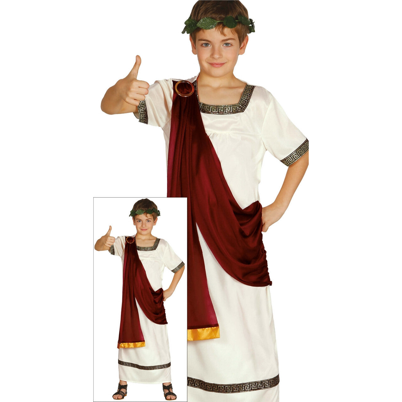 Op deze afbeelding zie je een Kostuums, van het merk Guirca. Luca Kind Van Het Romeinse Rijk Jongen Kostuum