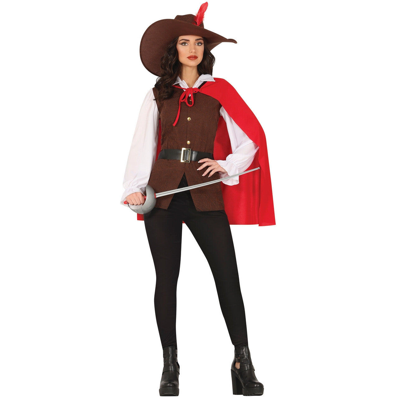 Op deze afbeelding zie je een Kostuums, van het merk Guirca. Musketier Van Castelmore Vrouw Kostuum