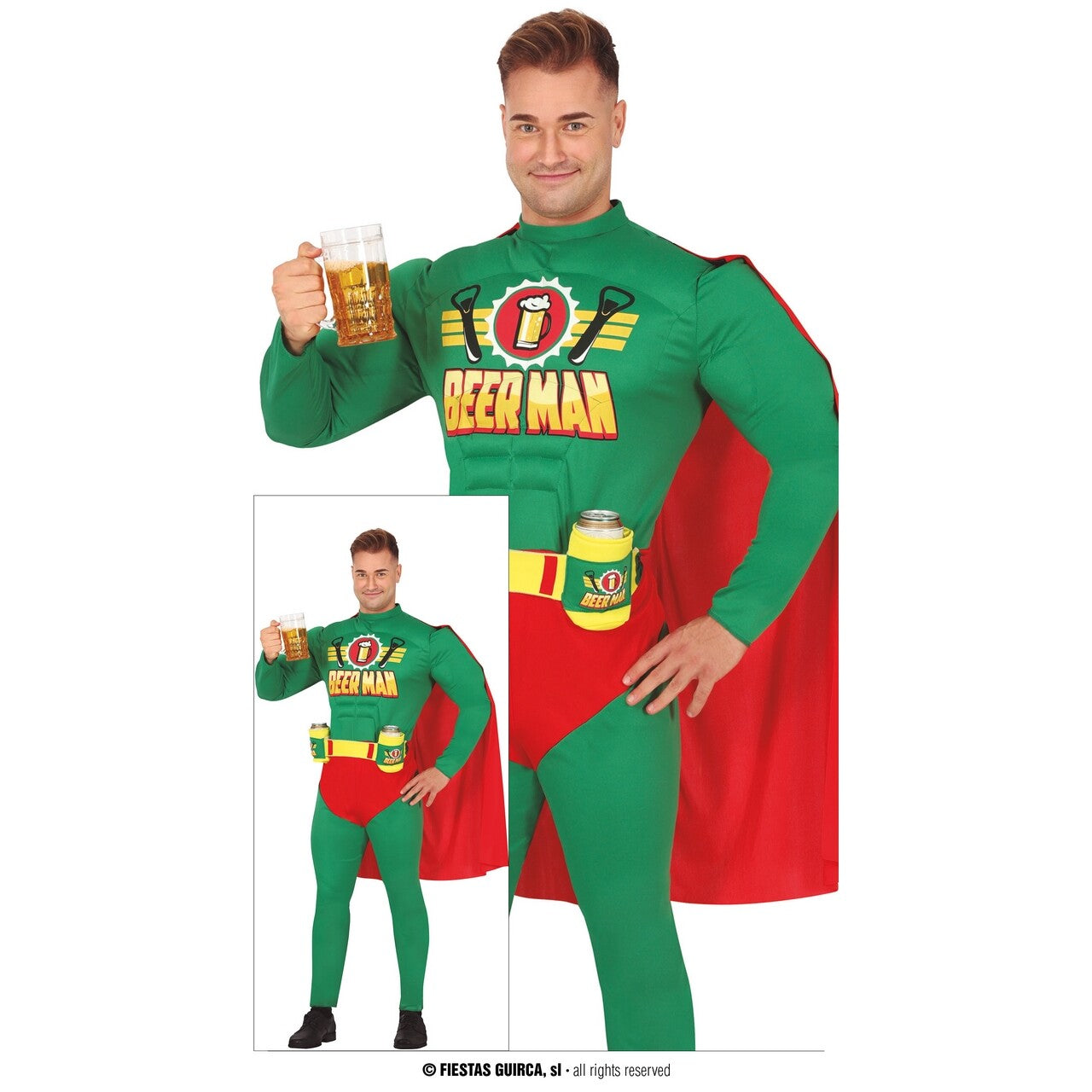 Op deze afbeelding zie je een Kostuums, van het merk Guirca. Mega Superheld Beerman Kostuum