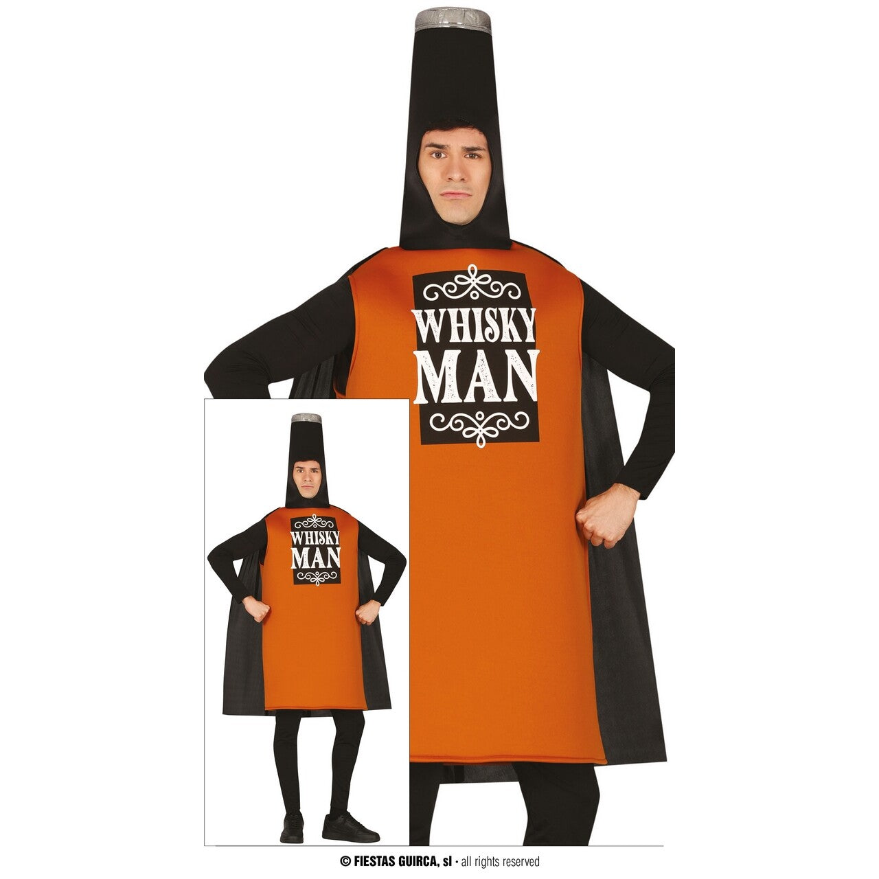 Op deze afbeelding zie je een Kostuums, van het merk Guirca. Finest Whiskyman Fles Kostuum