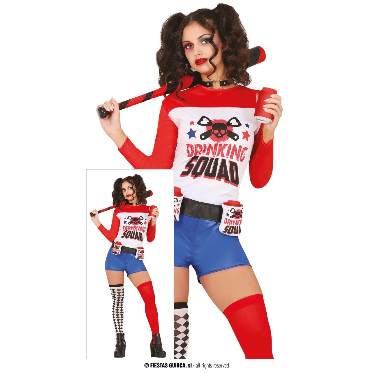Op deze afbeelding zie je een Kostuums, van het merk Guirca. Harley Drinking Squad Vrouw Kostuum