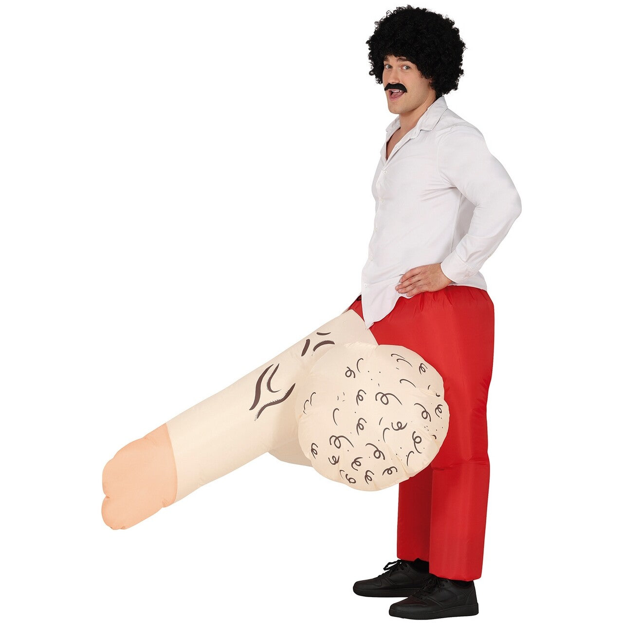 Op deze afbeelding zie je een Kostuums, van het merk Guirca. Opblaasbare Ontsnapte Piemel Broek Man