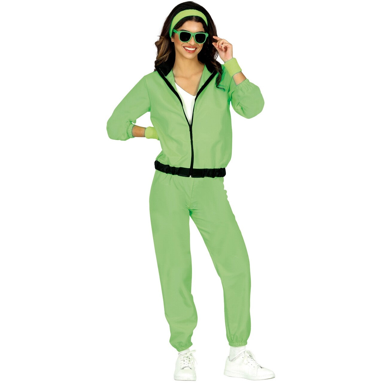 Op deze afbeelding zie je een Kostuums, van het merk Guirca. Groen Trainingspak Team Neon Green Vrouw Kostuum
