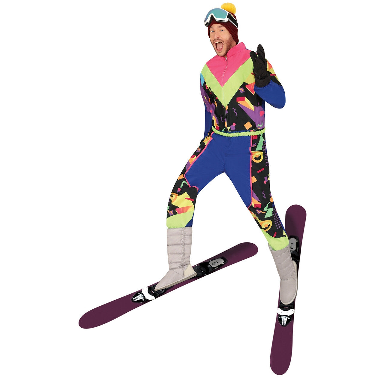 Op deze afbeelding zie je een Kostuums, van het merk Guirca. Jaren 80 Blauw Skipak Lars Lawine Man Kostuum