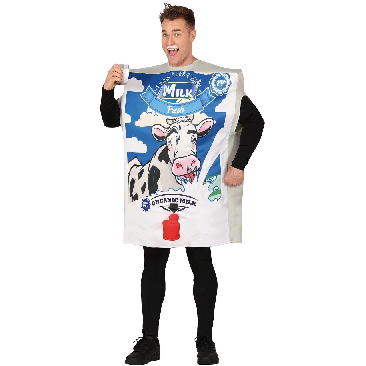 Op deze afbeelding zie je een Kostuums, van het merk Guirca. Biologische Verse Melk Man Kostuum