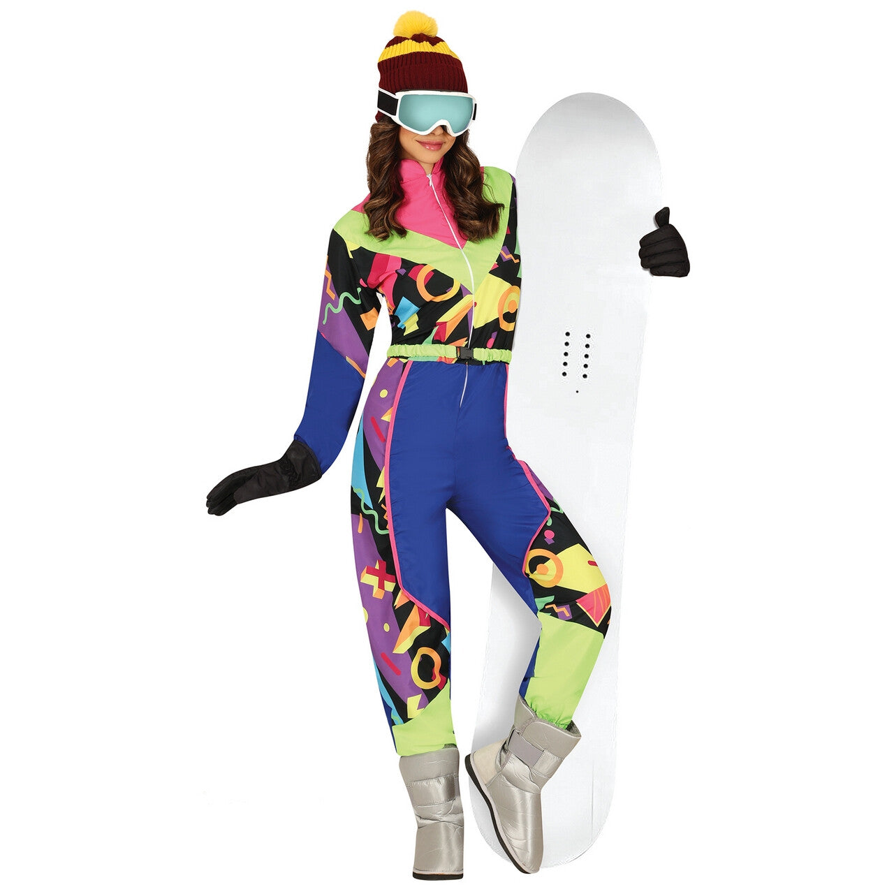Op deze afbeelding zie je een Kostuums, van het merk Guirca. Jaren 80 Blauw Skipak Cool Girl Vrouw Kostuum