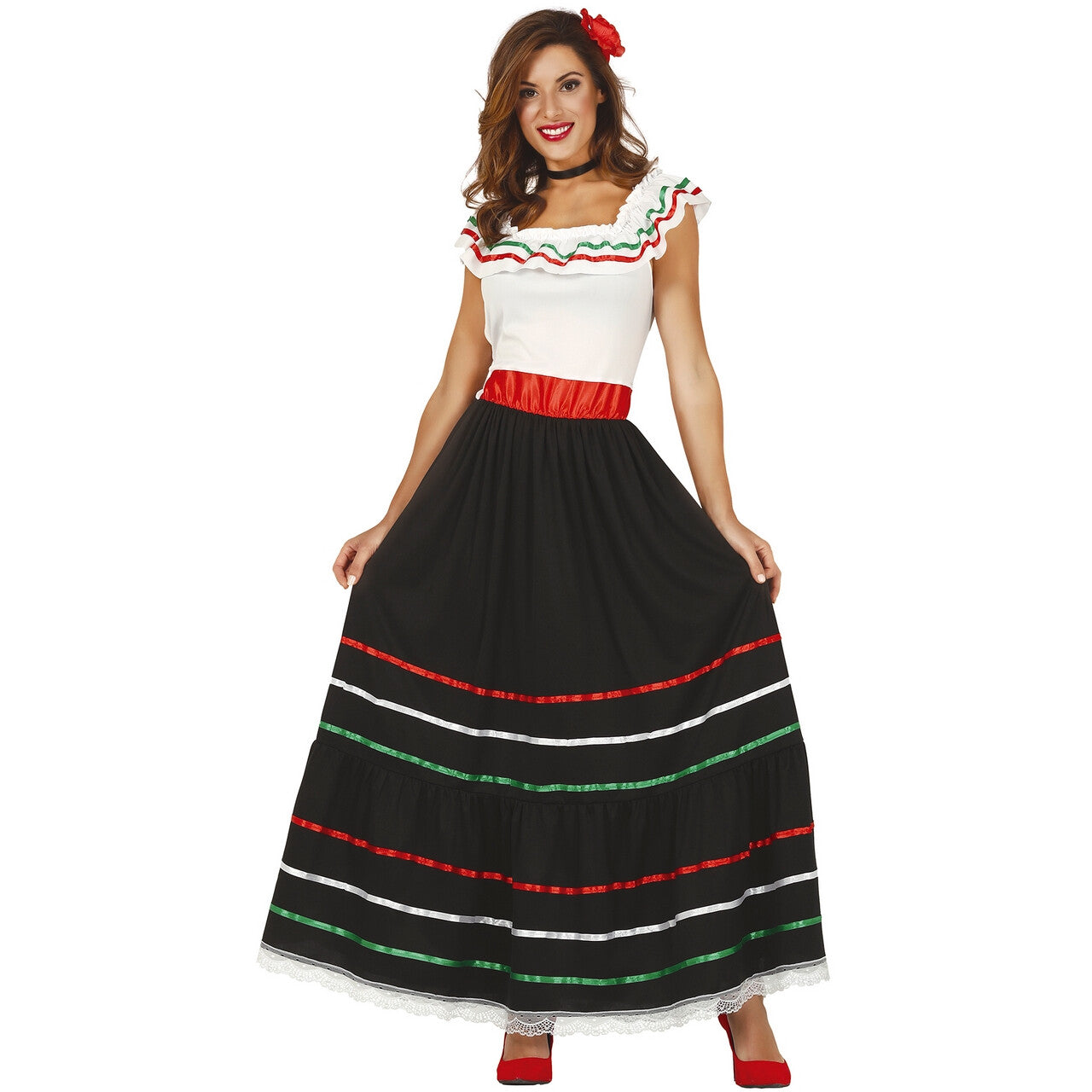 Op deze afbeelding zie je een Kostuums, van het merk Guirca. Mexicaanse Senorita Juanita Vrouw Kostuum