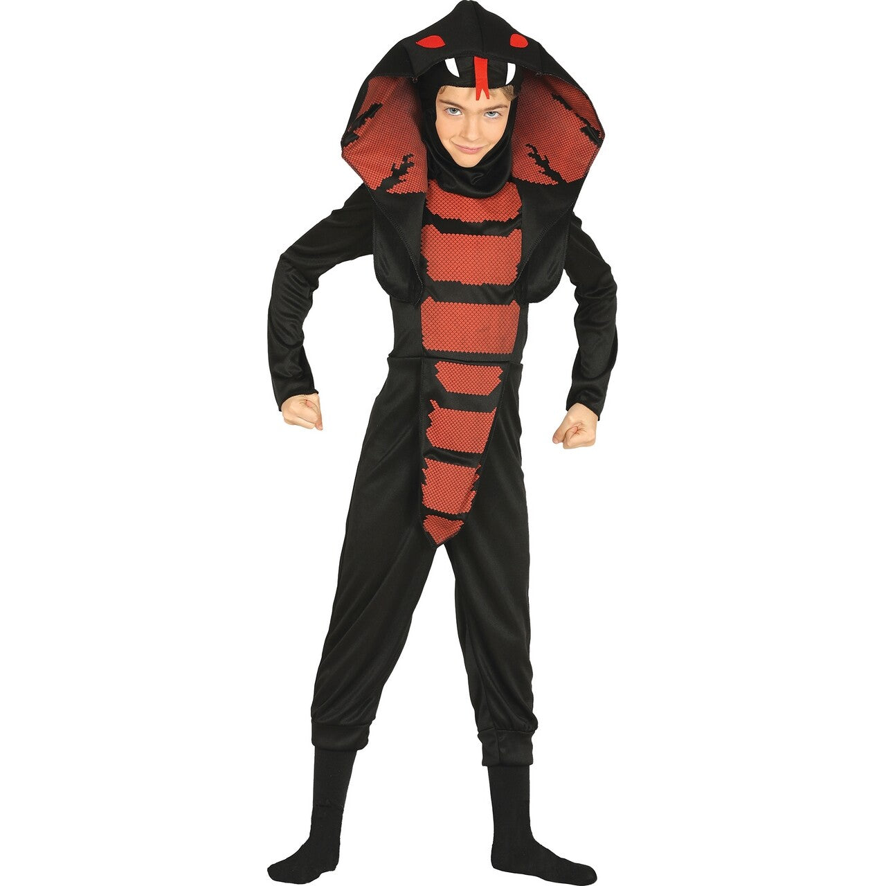 Op deze afbeelding zie je een Kostuums, van het merk Guirca. Sissende Cobra Kai Kind Kostuum