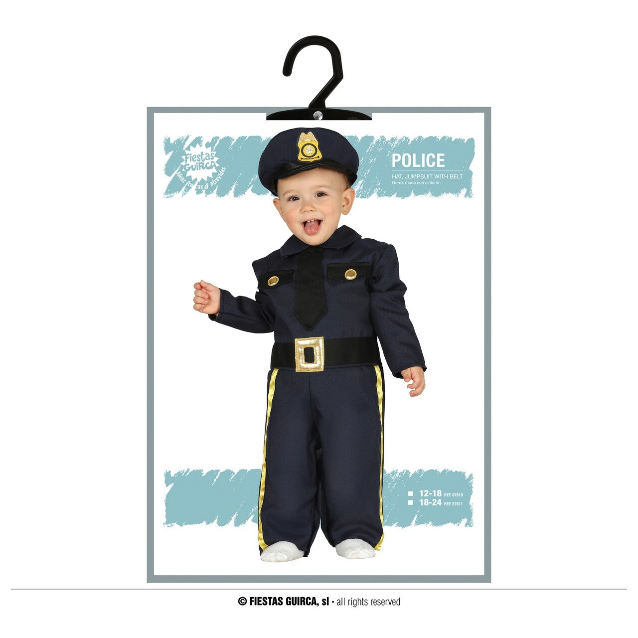 Op deze afbeelding zie je een Kostuums, van het merk Guirca. Keurige Mini Politie Kind Kostuum