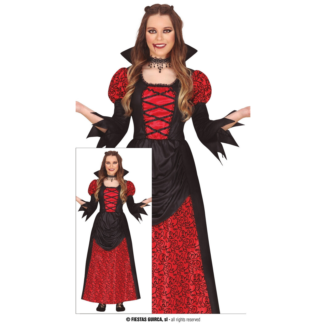 Op deze afbeelding zie je een Kostuums, van het merk Guirca. Samira De Vampira Vrouw Kostuum