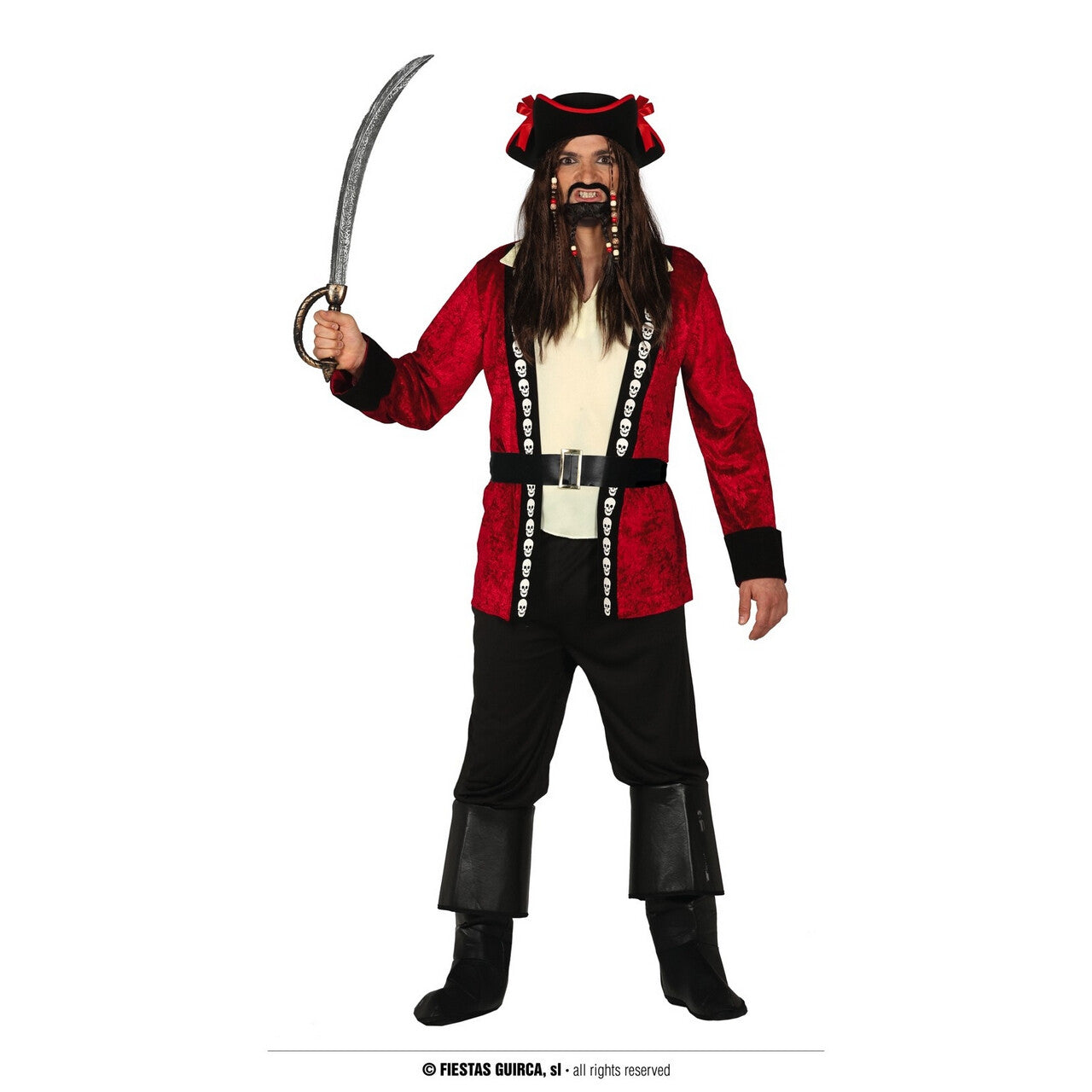 Op deze afbeelding zie je een Kostuums, van het merk Guirca. Piraat Fearless Jake Man Kostuum