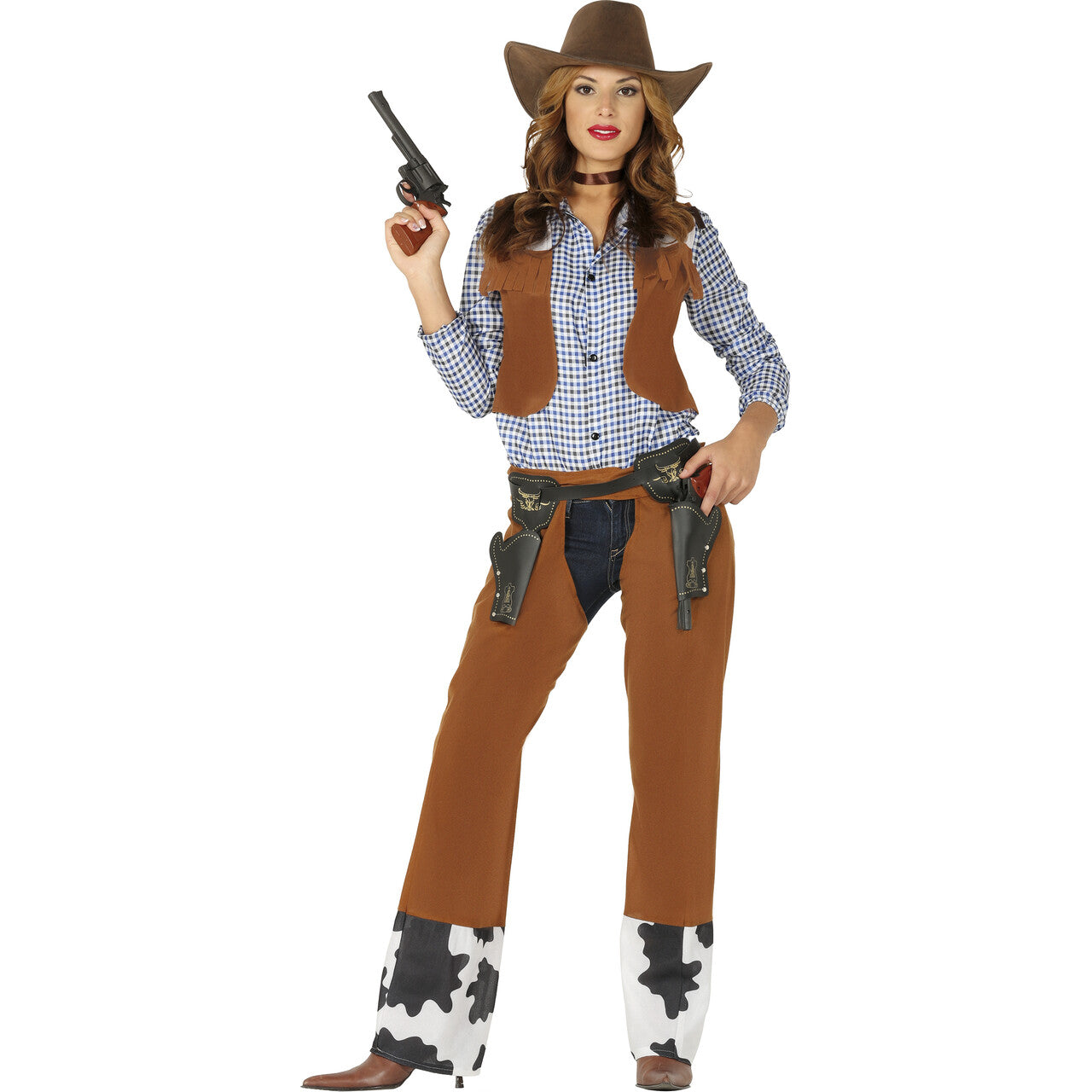 Op deze afbeelding zie je een Kostuums, van het merk Guirca. Wild West Cowgirl Abilene Vrouw Kostuum