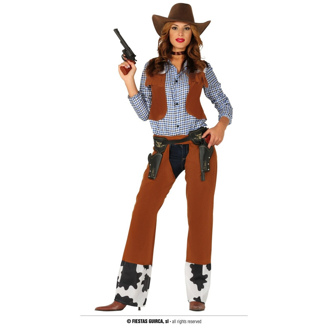 Op deze afbeelding zie je een Kostuums, van het merk Guirca. Wild West Cowgirl Abilene Vrouw Kostuum