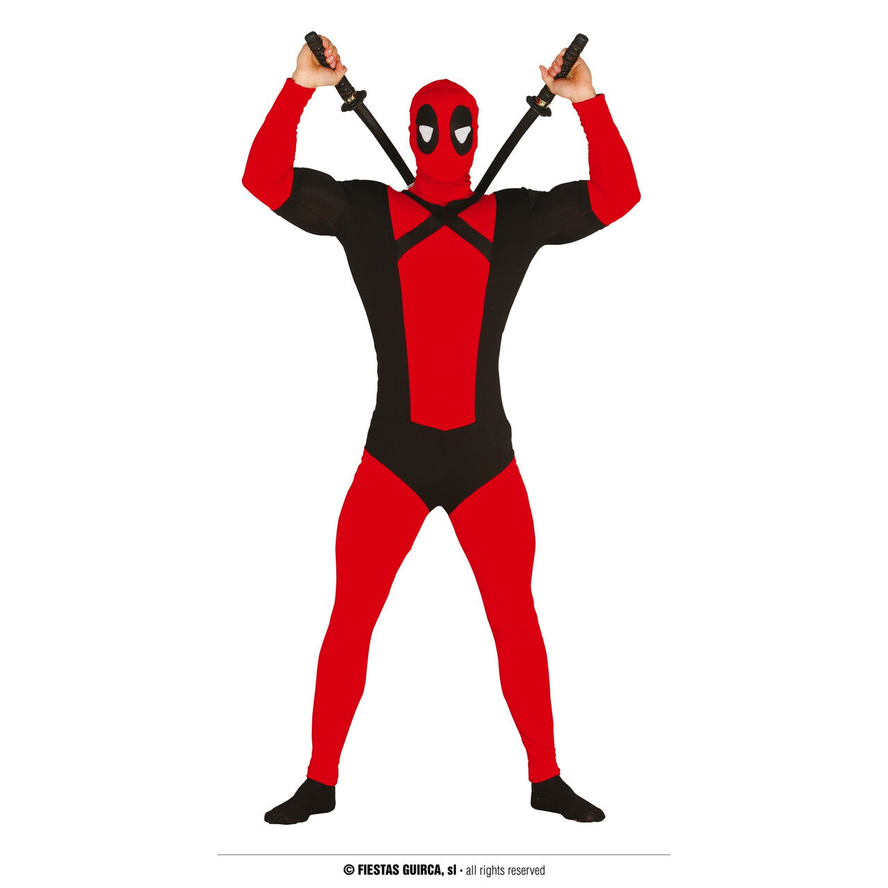 Op deze afbeelding zie je een Kostuums, van het merk Guirca. Grappige Superheld Deadpool Man Kostuum
