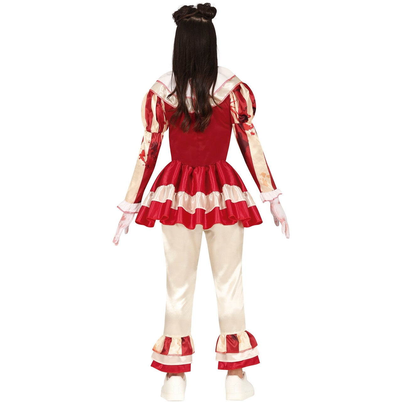 Op deze afbeelding zie je een Kostuums, van het merk Guirca. Gestreepte Lady Killer Clown Vrouw Kostuum