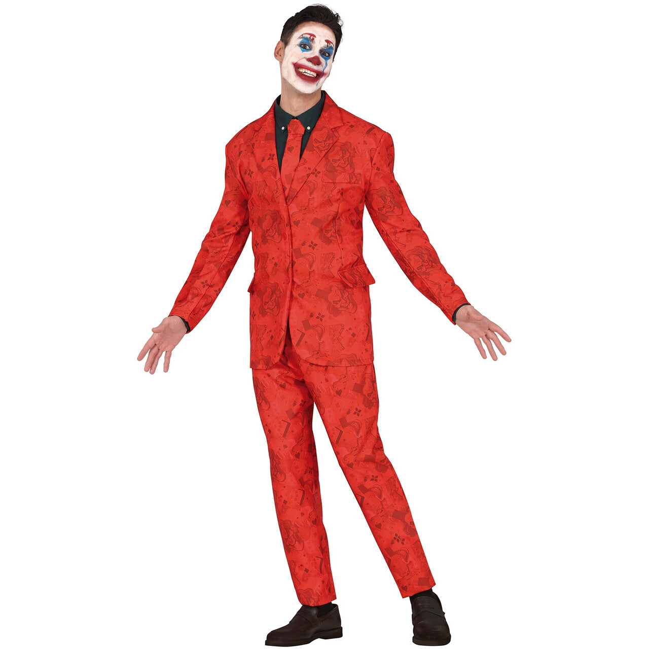 Op deze afbeelding zie je een Kostuums, van het merk Guirca. Casino Rode Mr Joker Smile Man Kostuum