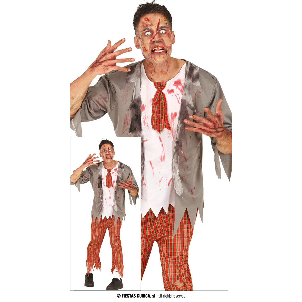 Op deze afbeelding zie je een Kostuums, van het merk Guirca. Gebeten Door Een Zombie Man Kostuum
