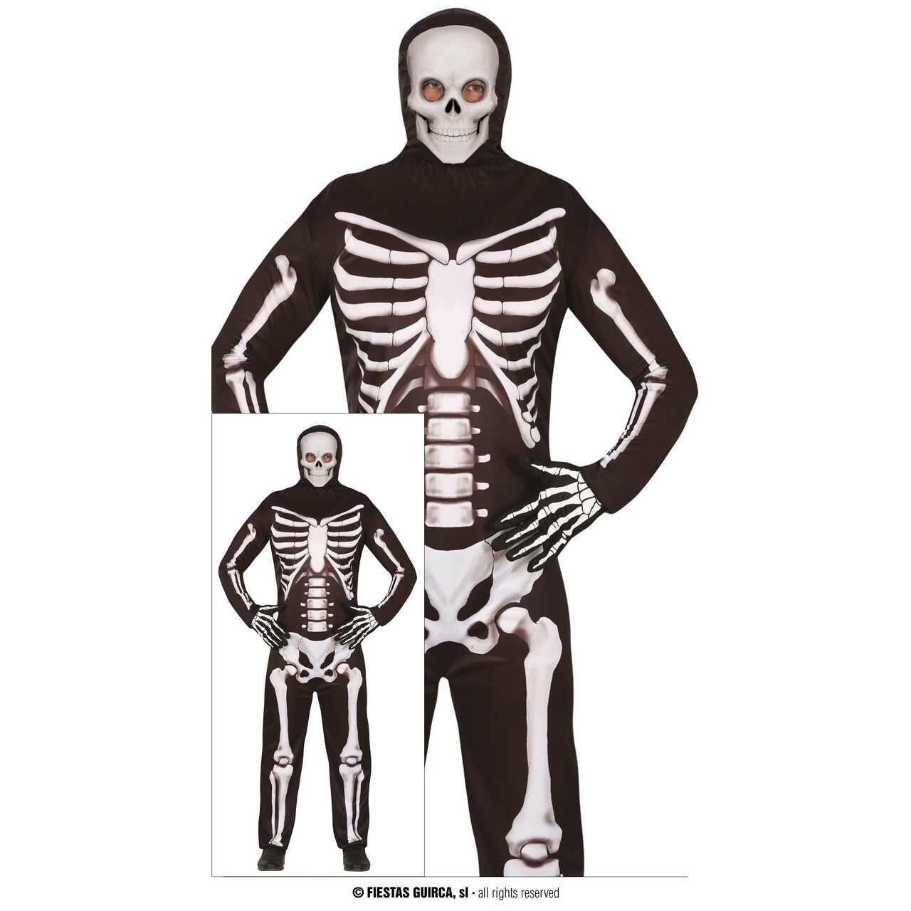 Op deze afbeelding zie je een Kostuums, van het merk Guirca. Walking Talking Bones Man Kostuum