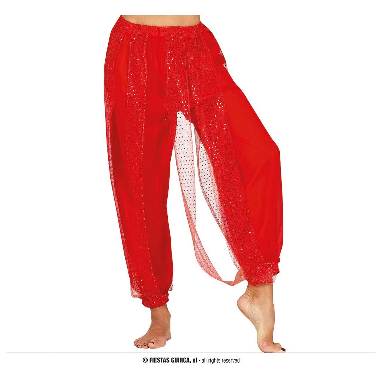 Op deze afbeelding zie je een Kostuums, van het merk Guirca. Rode Harem Broek Buikdanseres Vrouw