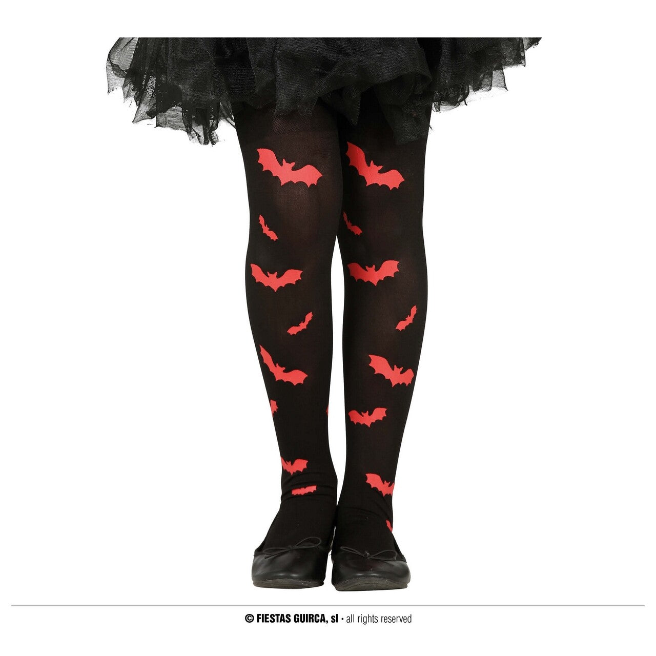 Op deze afbeelding zie je een Accessoires, van het merk Guirca. Rode Vleermuis Panty Zwart