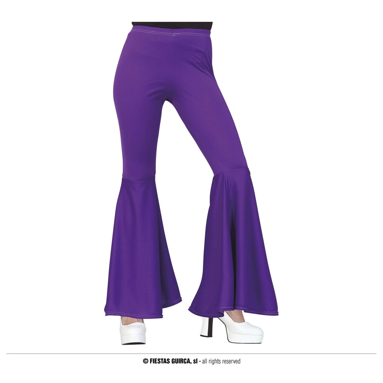 Op deze afbeelding zie je een Kostuums, van het merk Guirca. Paarse Wijde Pijpen Disco Broek 70s Vrouw