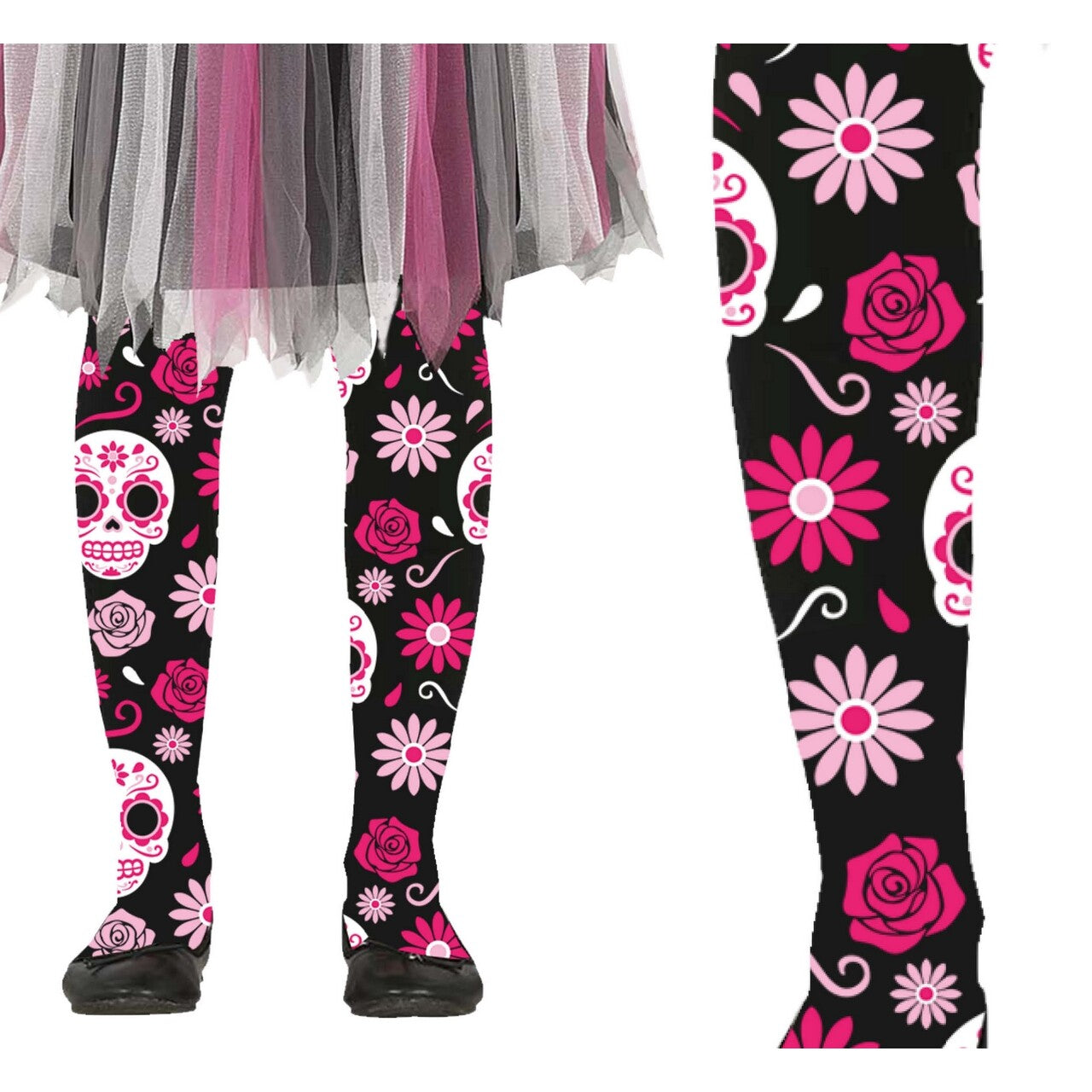 Op deze afbeelding zie je een Accessoires, van het merk Guirca. Day Of The Dead Panty Roze Zwart