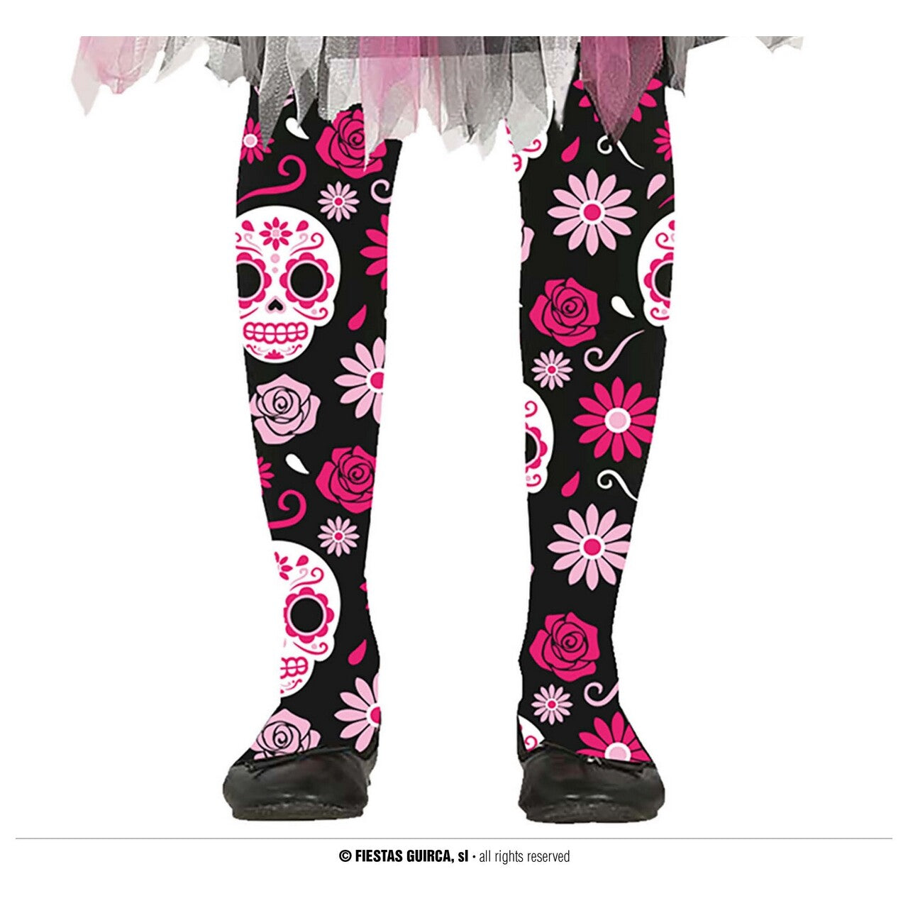 Op deze afbeelding zie je een Accessoires, van het merk Guirca. Day Of The Dead Panty Roze Zwart