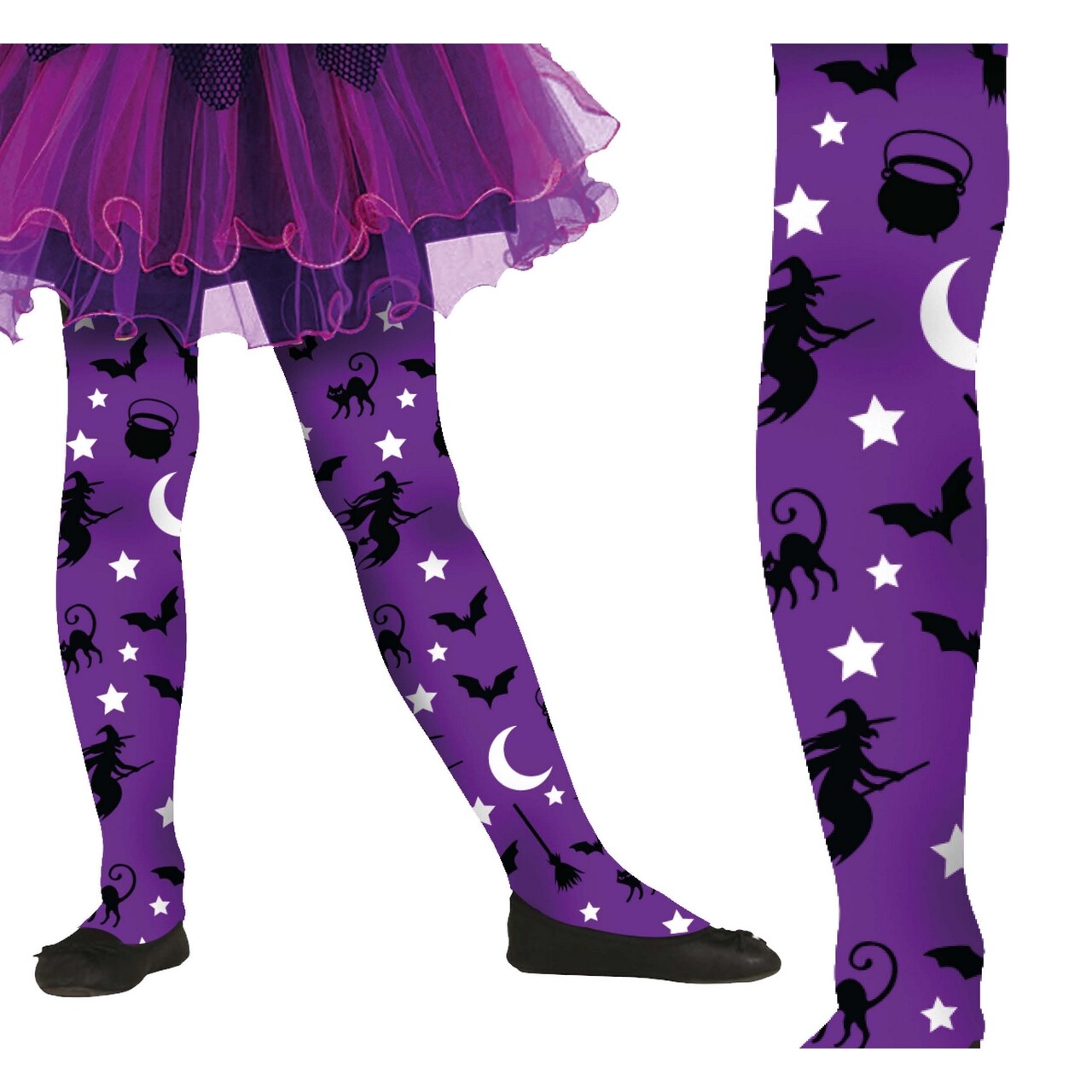 Op deze afbeelding zie je een Accessoires, van het merk Guirca. Paarse Panty Middernacht Heks Kind
