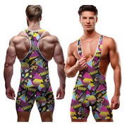 Op deze afbeelding zie je een Kostuums, van het merk Guirca. Rocky Retro 80s Jumpsuit Man Kostuum