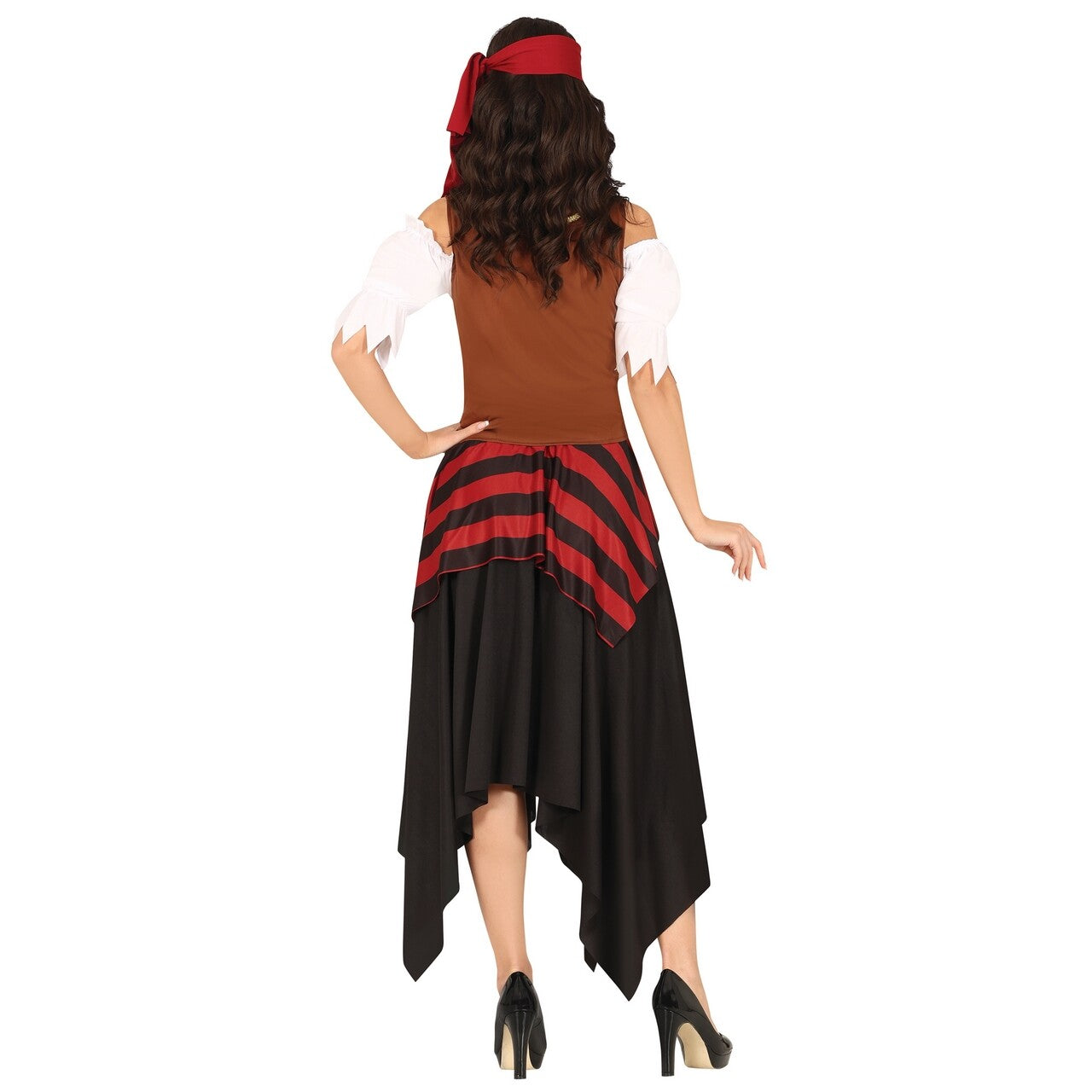 Op deze afbeelding zie je een Kostuums, van het merk Guirca. Zigeuner Pirate Esmeralda Vrouw Kostuum
